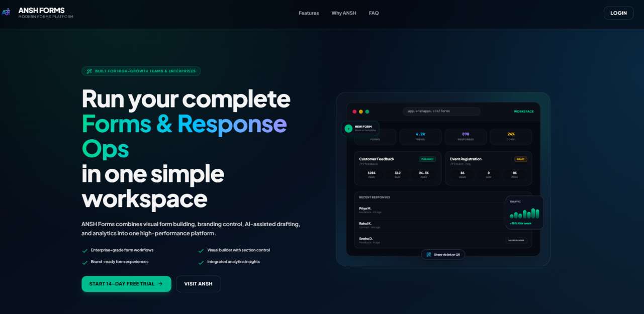 Ansh Forms business app screenshot by ANSH Apps